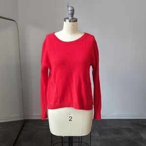 360 100% Cashmere Pocket Knit Sweater Red XS winter minimalist preppy holiday